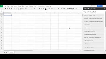 Installing the XLMiner Analysis ToolPak add-on in Google Sheets