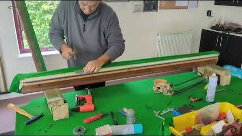 Graham Smith Snooker Table Fitter Cushion Re-Cloth Demonstration.