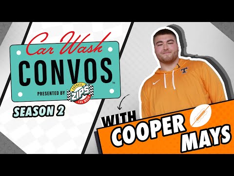 University of Tennessee Offensive Lineman Cooper Mays Takes a Ride through ZIPS Car Wash in the Latest Episode of "Car Wash Convos™"