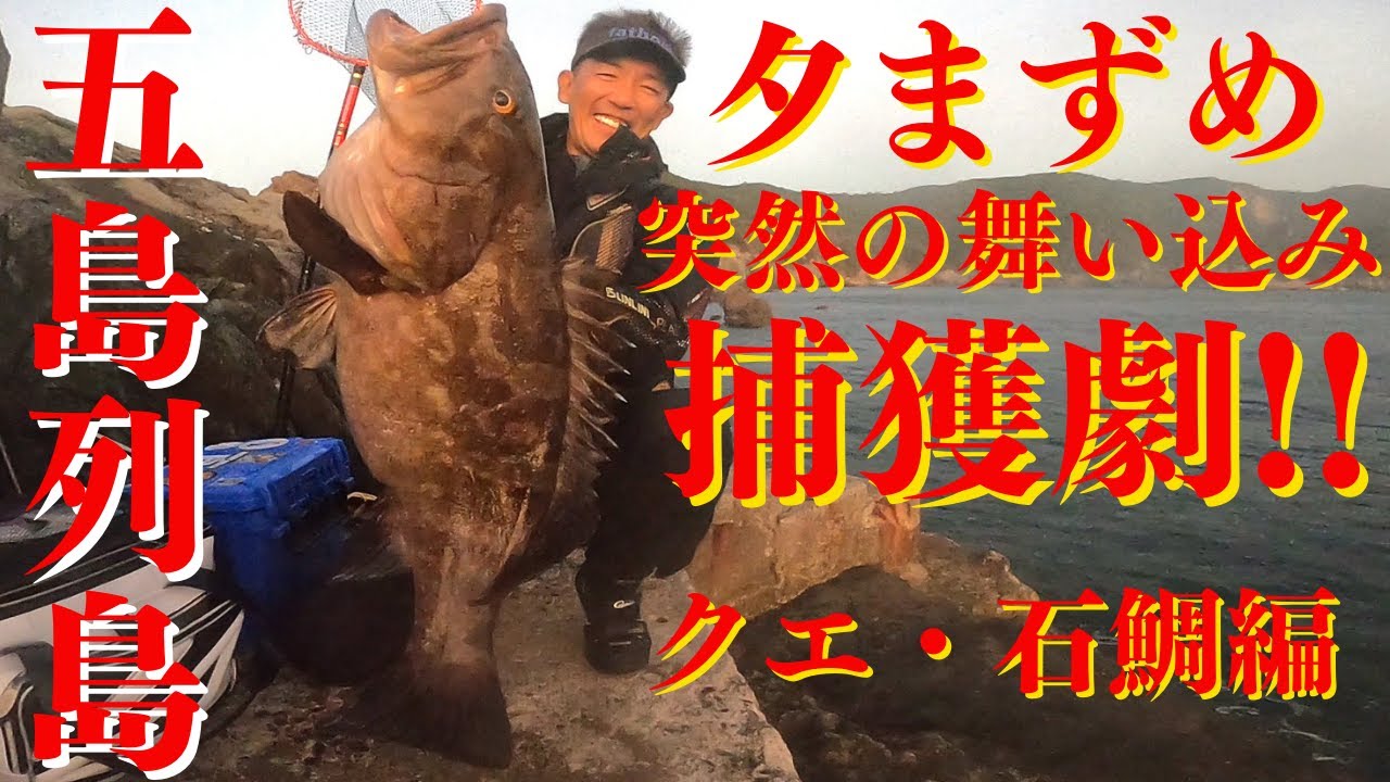 五島列島】突然の舞い込み❕底物 クエ、石鯛捕獲劇❕ 5000人突破記念