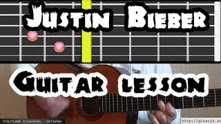 Yummy - Justin Bieber Guitar Tutorial, Guitar lesson, Lyrics