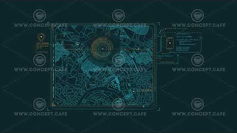 Looped animation of a city map fragment HUD element.