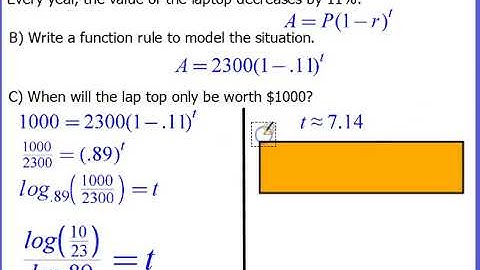 Solving Exponential Word problems with logs