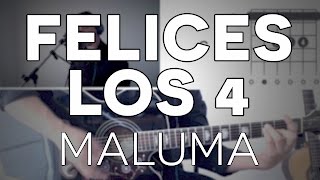 Felices Los 4 Maluma Tutorial Cover - Guitarra [Mauro Martinez] chords