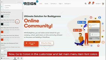 How to Configure Header Menu Color & Font Style - Reign BuddyPress Theme - WordPress Community Theme