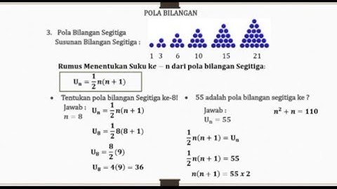 Kelas 8 - Contoh Pola Bilangan Segitiga dan Pola Bilangan Persegi
