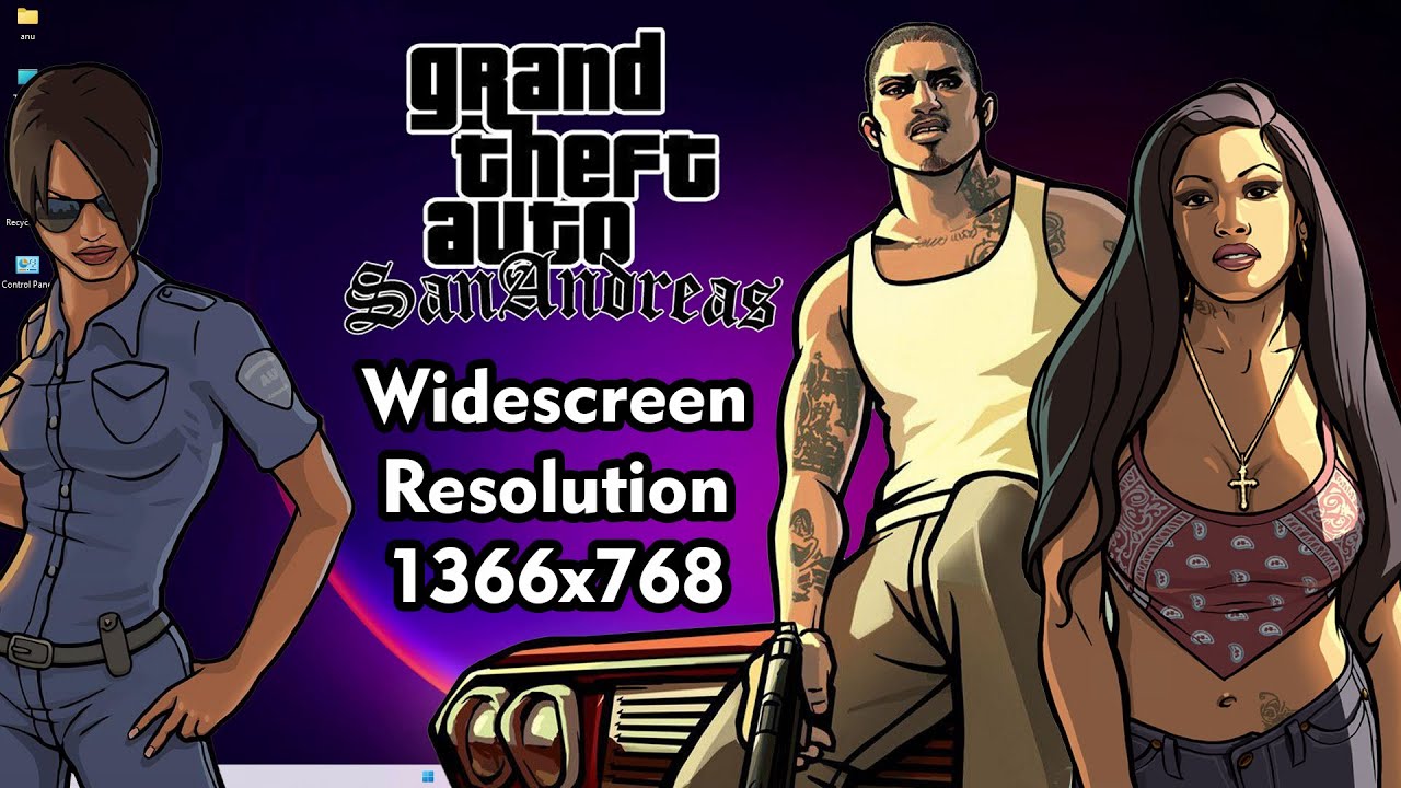 How to fix Grand Theft Auto San Andreas Widescreen Resolution 1366x768 ...