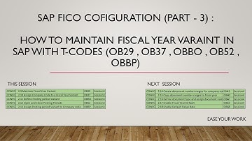 SAP FICO COFIGURATION (Part -3) - How to Create Fiscal Year Variant in SAP (OB29 , OB37 , OBBO , ..)
