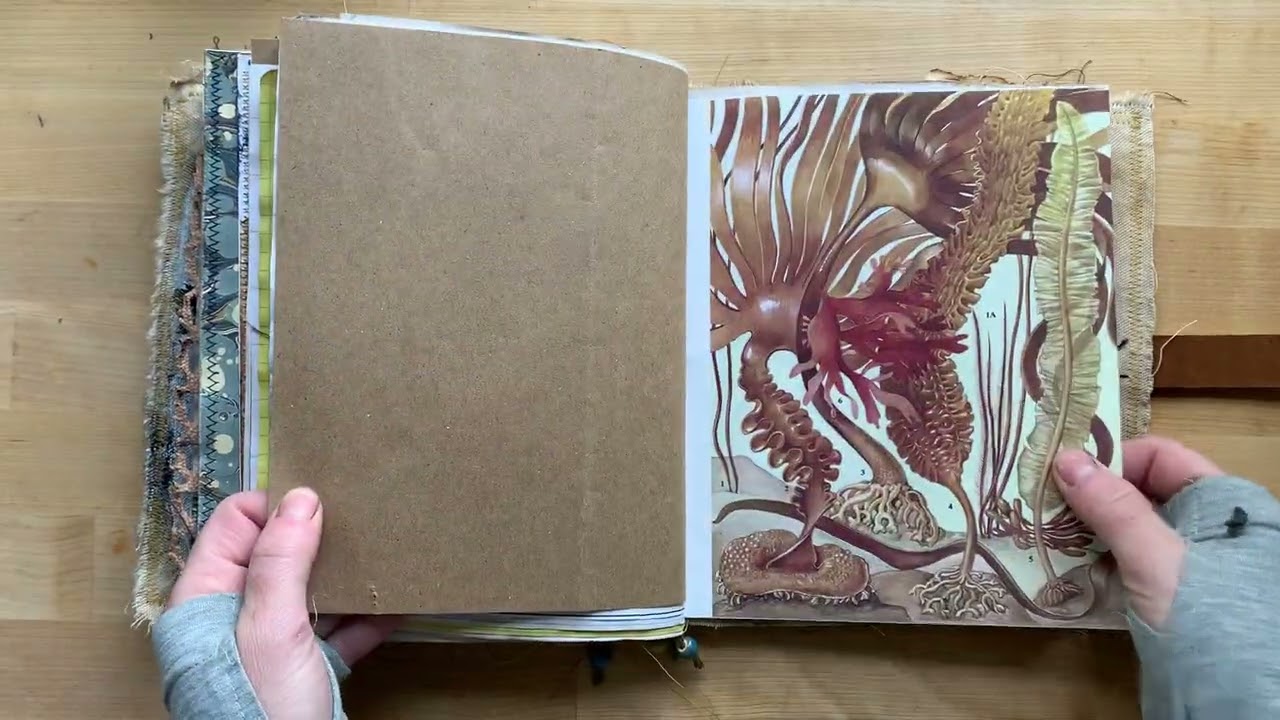 Moths, prints and found objects textile cover junk journals/ artist books