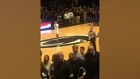 Kim Garner performing the National Anthem at Penn ...