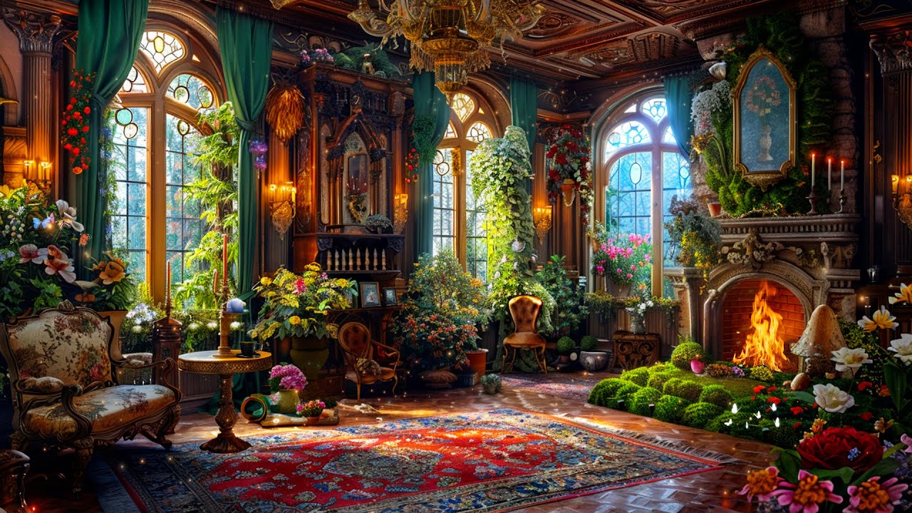 Magical Fantasy Medieval Castle | Enchanting Celtic Music & Exotic Plants | Study, Relax, Meditation