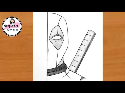 How To Draw Deadpool Easy Step By Step | Deadpool half face drawing easy tutorial with pencil | Art