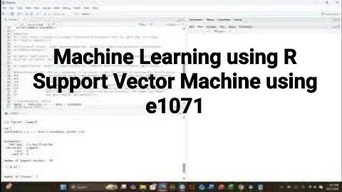 Machine Learning using R Support Vector Machine using e1071#machinelearning #supportvectormachine