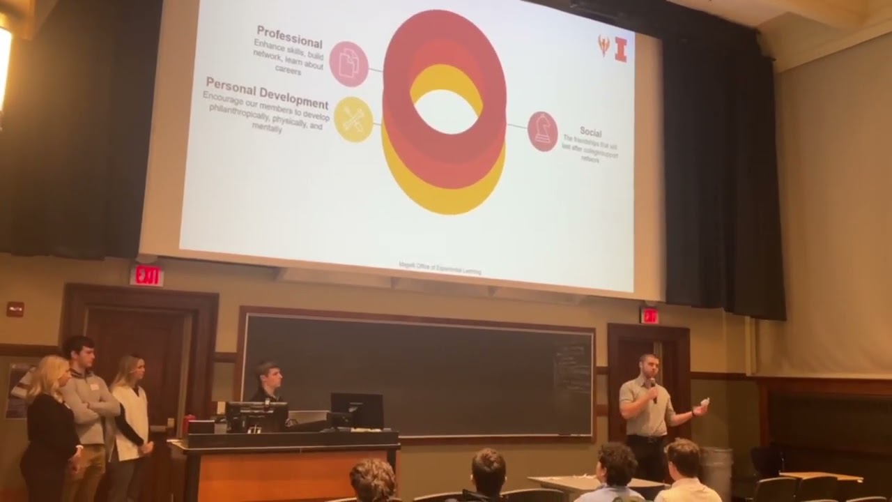 Pi Rho Omega - Connor Devine founders speech at Info night