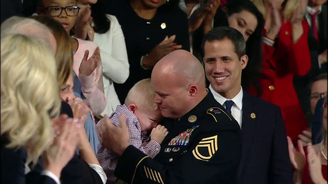 Military reunion surprises family at President Trump's State of the