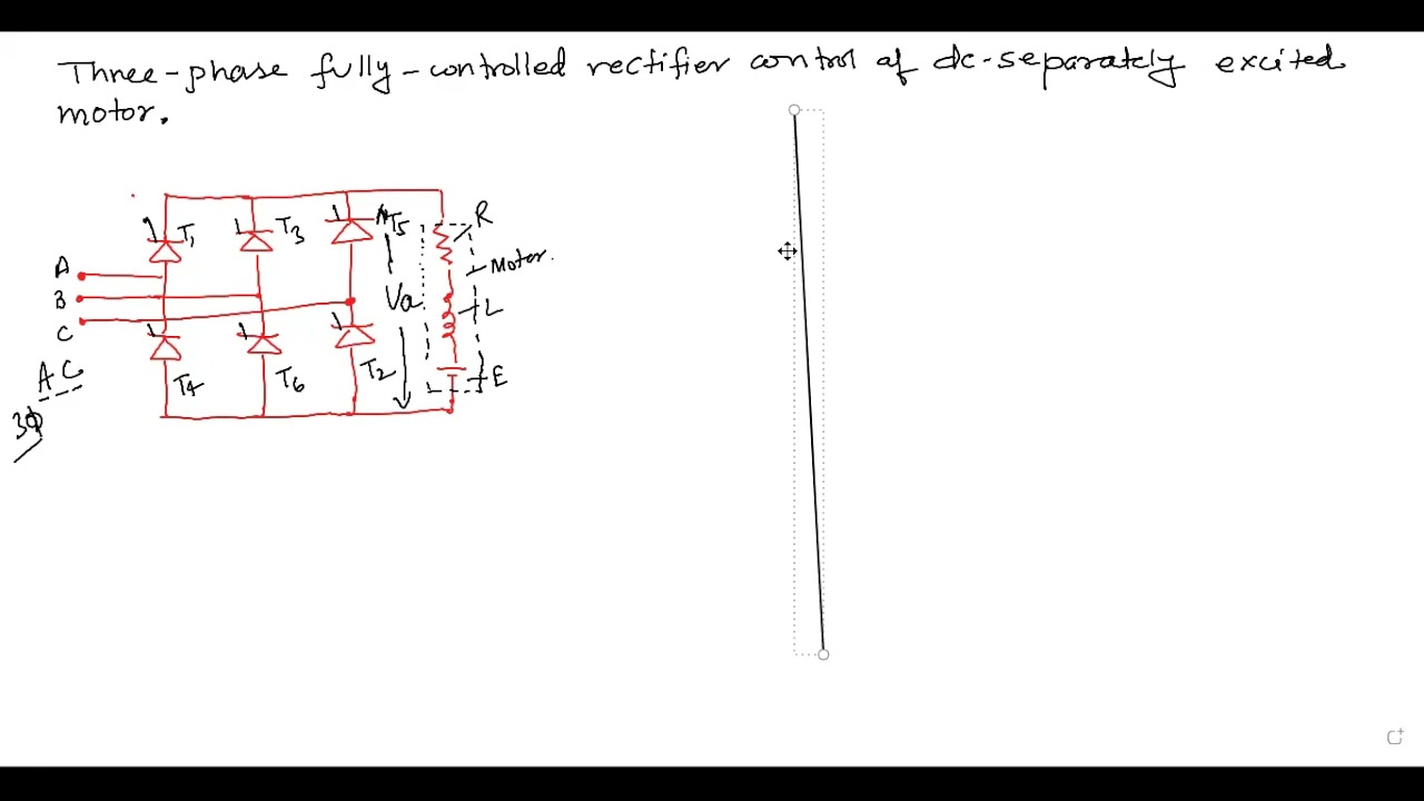 Three phase fully controlled rectifier control of DC separately excited ...