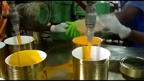 Mango Pulp Filling in OTS cans