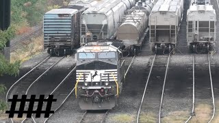 Norfolk Southern Enola Yard in Enola, PA with Freight Train Switching, NS Trains, PRR Dwarf Signals