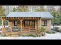16' x 32' (5 x 10 Meters) Stone Retreat Cottage With Large Wood Porch | Living Design Tiny House