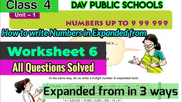 DAV class 4 maths chapter 1 worksheet 6 - all questions solved