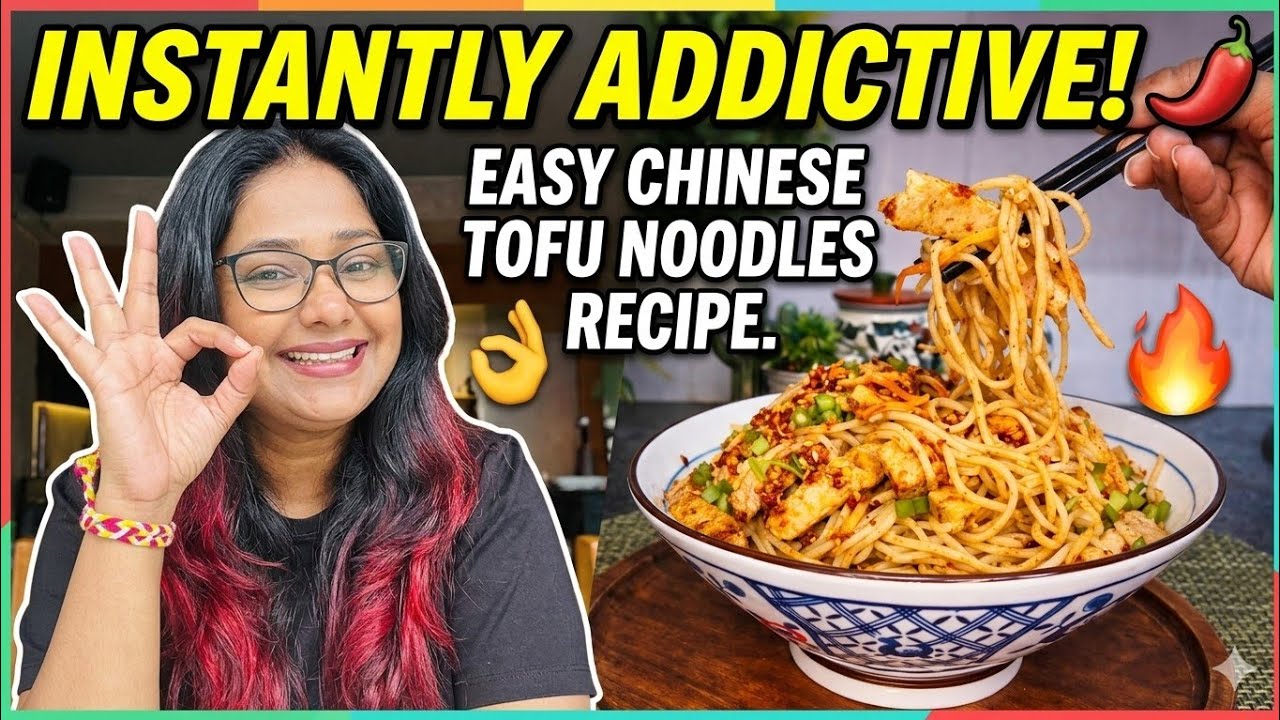 Chinese stirfry tofu noodles recipe |#healthy #protein #wheatnoodles #vegan tofu chinese noodles |