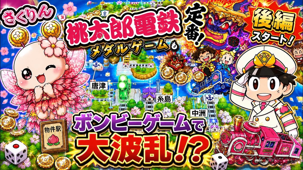 桃太郎電鉄】後編‼️ボンビーゲームで大波乱！？😱【メダルゲーム