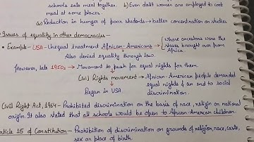 Class-7 {POLITY/Civics}Ch-1 (On Equality) [Part 2] # Ncert #Handwritten notes #Concept improver