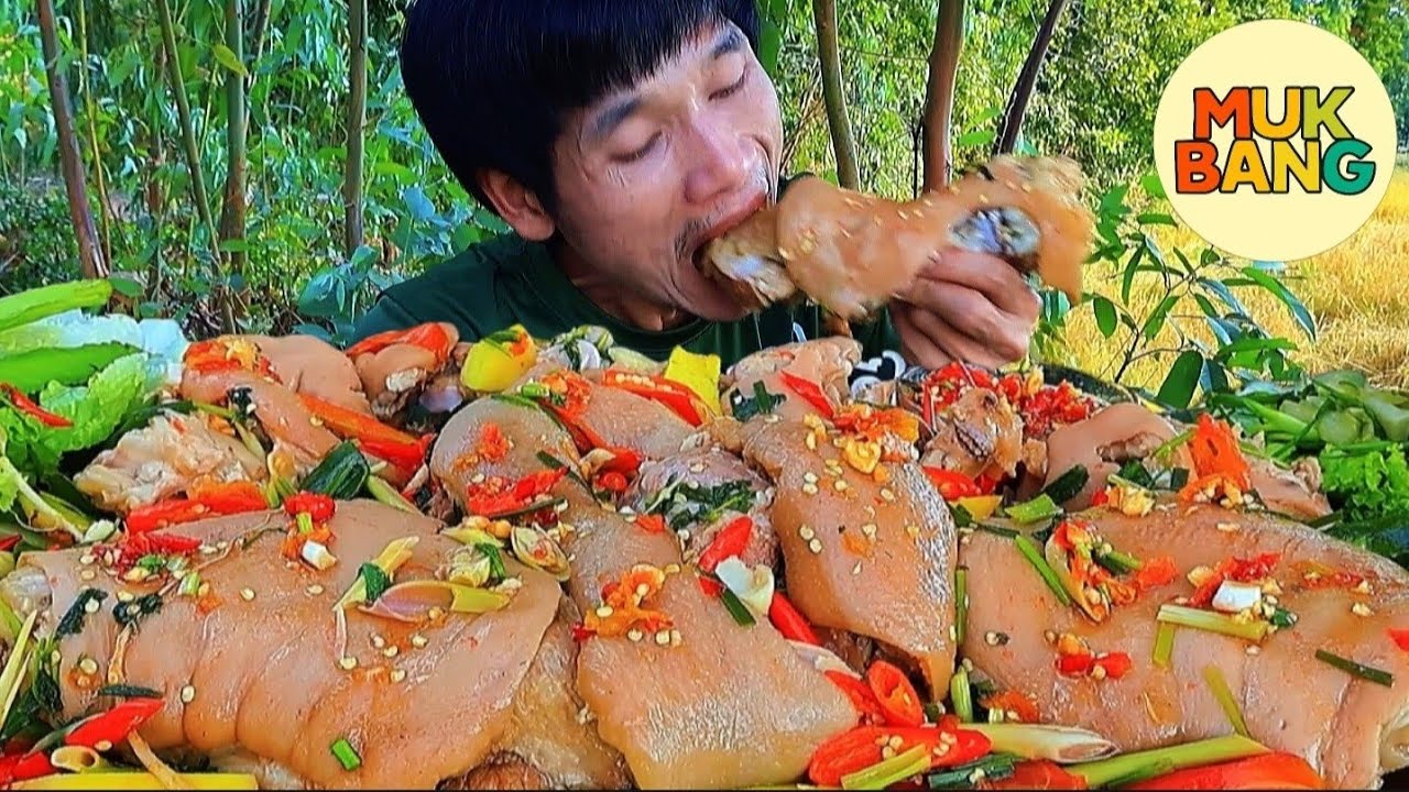 ASMR Mukbang Eating Show: 15KG Mỡ & Đùi Heo Hầm Nhừ Siêu Béo | Ăn Là Phê