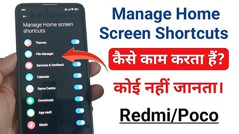 How to work manage home screen shortcuts in redmi poco mobile