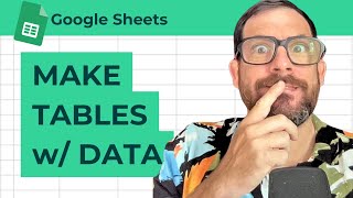 How To Create a Table in Google Sheets From Existing Data Wealth