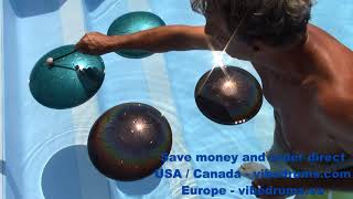 Vibedrum Fun - Playing And Playing With Vibedrums In The Pool. A Stainless Steel Tongue Drum