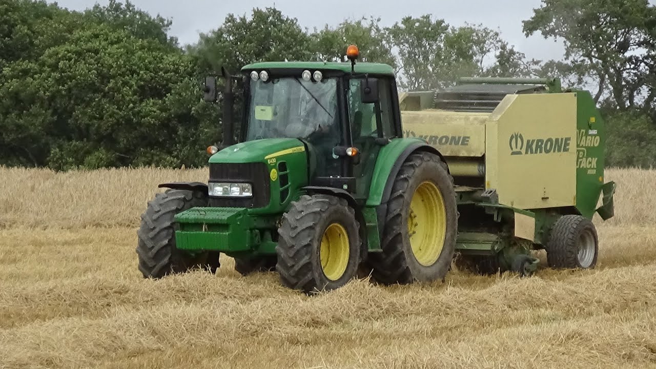 Harvest 2021 - Baling straw with John Deere 6430 & Krone Baler