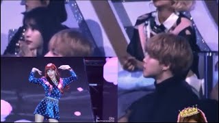 BTS Jimin reacting to BLACKPINK Lisa at GDA