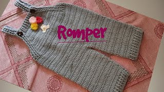 Crochet baby Romper/Dungaree Hindi tutorial (English Subtitles )