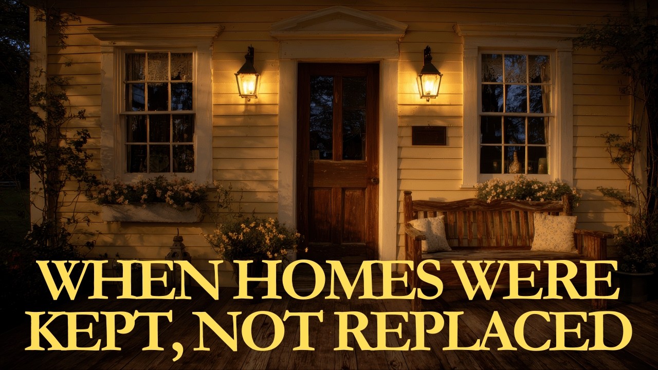 Upcycled Farmhouse Cottage at Dusk Warm Ivory & Golden Glow | Rustic Style That Keeps Its Stories