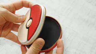 Leather craft making pokeball /pokemon/Zipper pouch/DIY