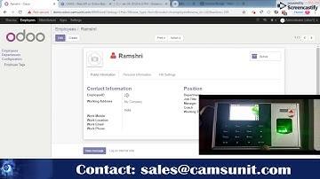 Biometric Attendance Integration with Odoo - Lite Edition (without any software support)