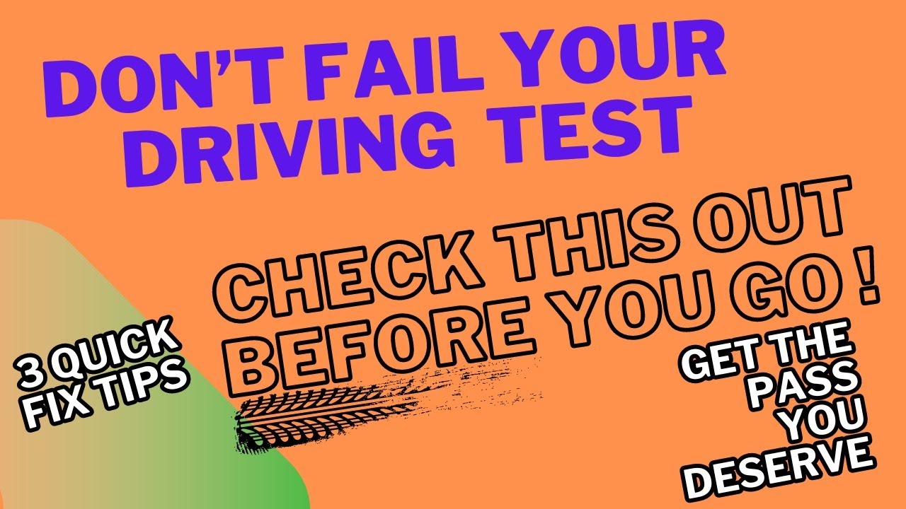 Pass your DVSA driving test. Three BIG mistakes you MUST avoid. Driving ...