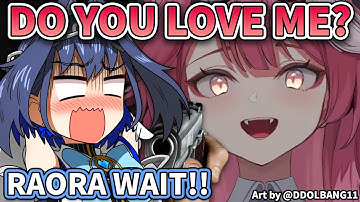 Raora Suddenly Becomes Yandere and Threaten Kronii with a Gun