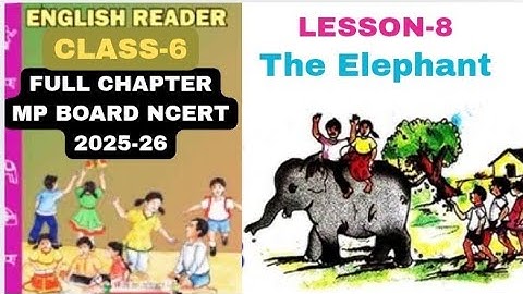 Class 6 / Chapter 8 / English "The Elephant" Full Chapter / MP Board / NCERT#english#exercise#ncert