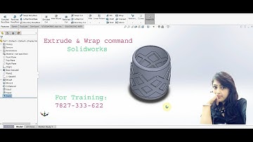 Extrude and Wrap command in Solidworks.