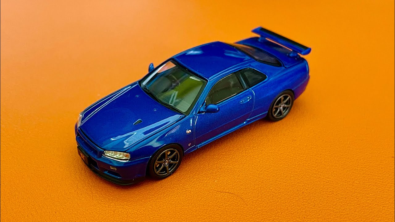 ミニカー NISSAN SKYLINE GT-R (R34) V-SPEC II XCartoys Nissan R34 GT-R Skyline V-Spec II 1/64 - YouTube