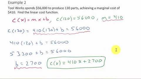 Find Linear Cost Function Given Marginal Cost