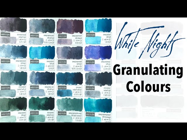 White Nights Granulating Watercolor Set & Water Brush Pen