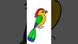 Easy parrot drawing tutorial for kids #kidsvideo #kindergarten #drawing #diy #birds #fun #learn #art