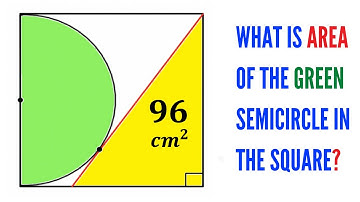 Can you find the area of the Green semicircle? | (Important Math skills explained) | #math #maths