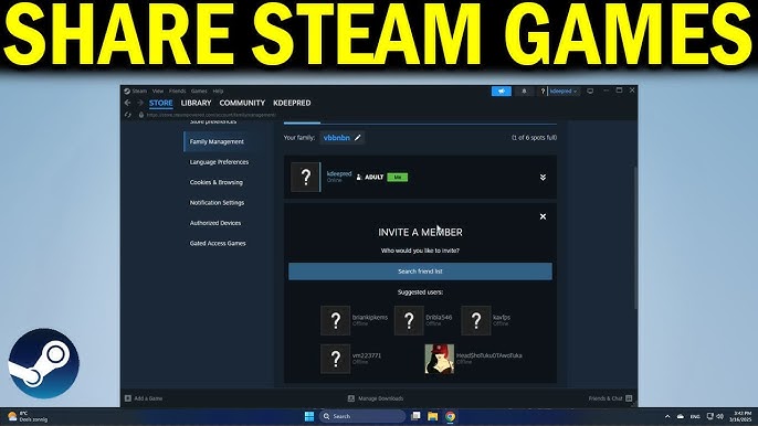 How Do You Game Share on Steam