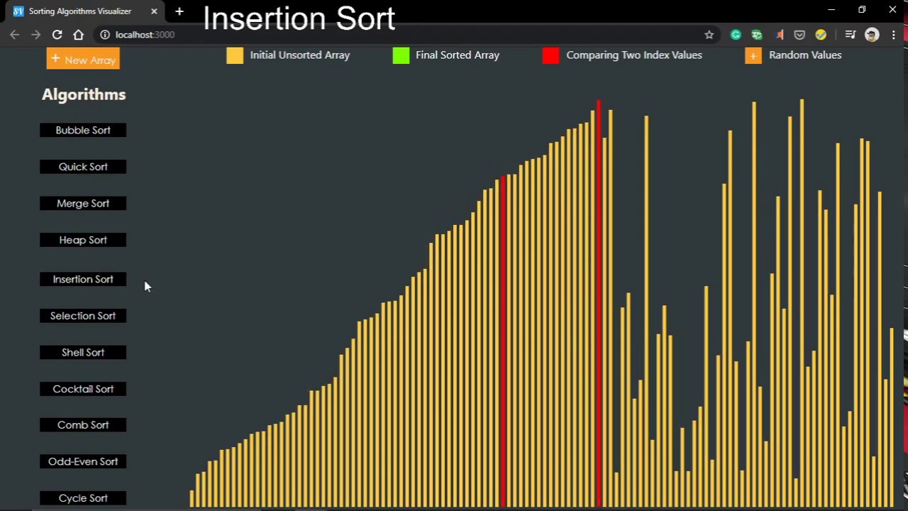 Insertion Sort Algorithm Visualization | Insertion Sort - YouTube