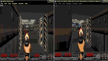 LETS SEE ATARI STE AND AMIGA SIMULTANEOUSLY IN THE GAME DREAD FPS ~ DOOM FIRST PERSON SHOOTER