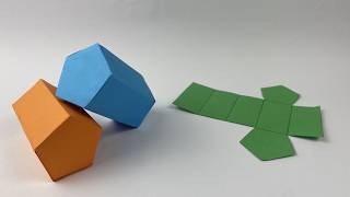 How to make a PENTAGONAL PRISM with paper 📐 (Easy)